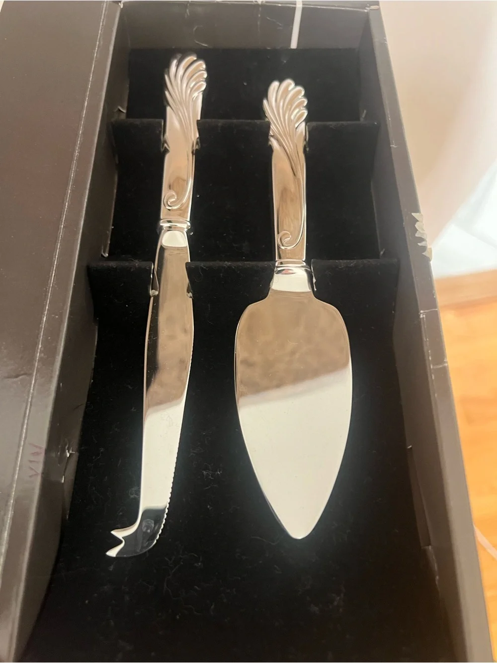 2pc Yamazaki COVE Cheese Knife w/Pick & Spread Server Stainless Japan Serving